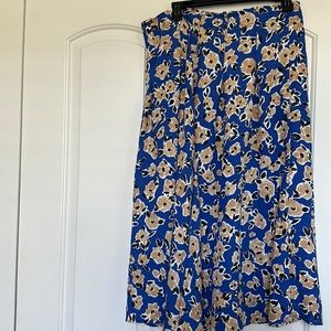 Skirt with pleats , blue, white, tan